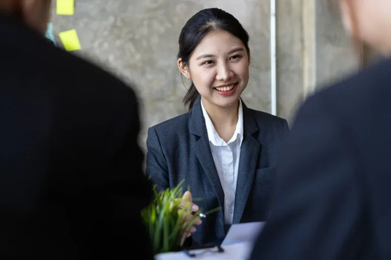 entry-level job applicant getting ready for an interview